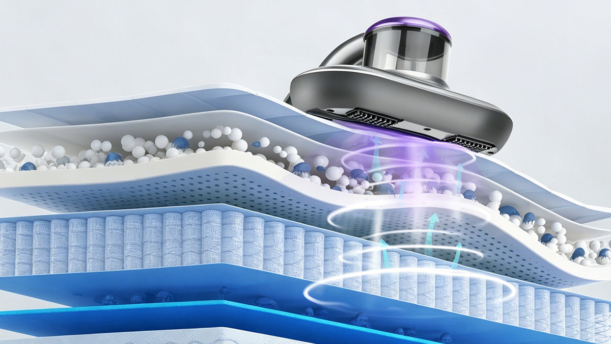 15,000PA Suction – Deep Mite & Egg Extraction