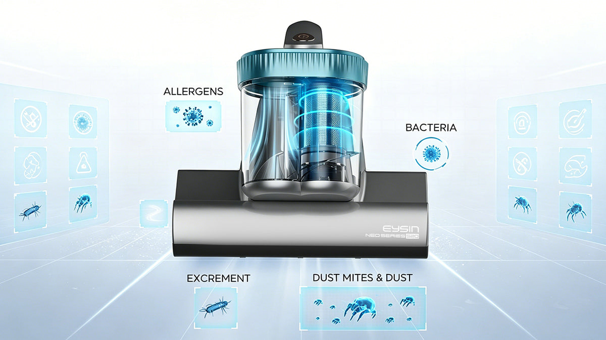 Dual Dust Cups Dust & Mite Separation