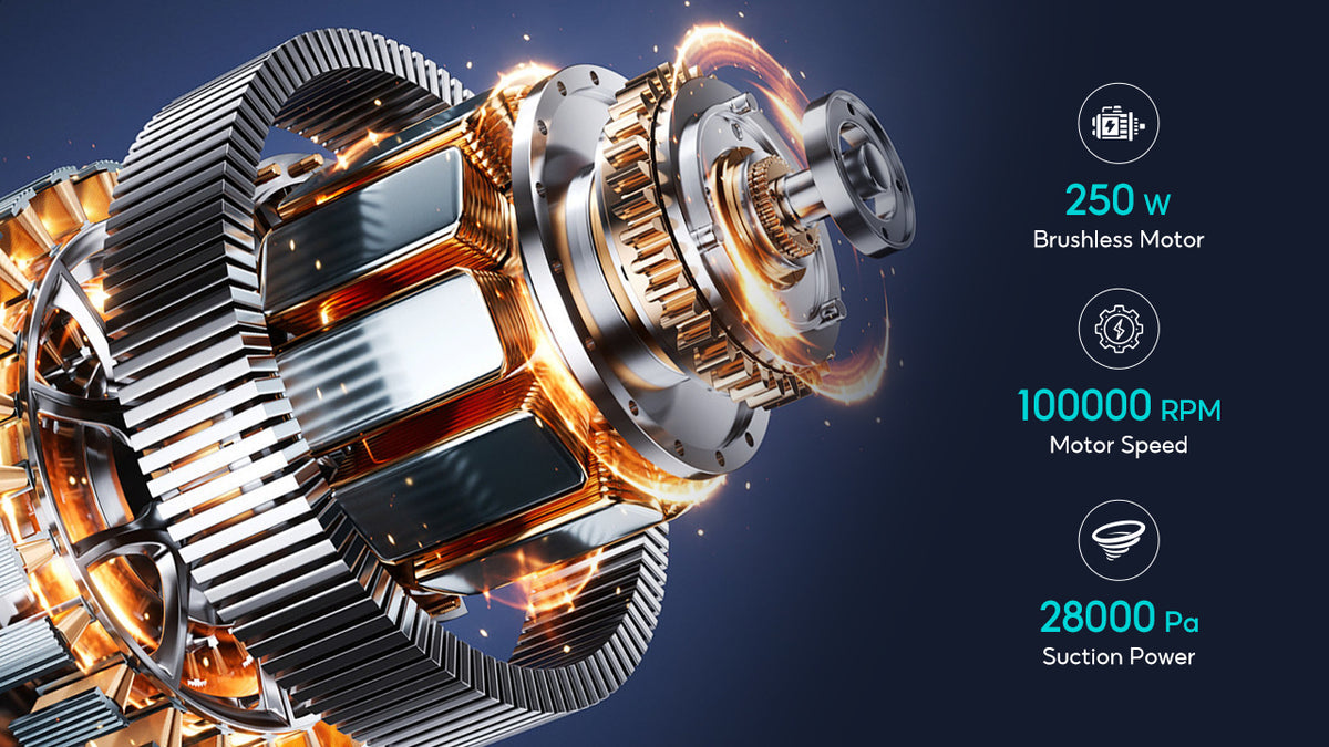 250W Brushless Motor – Unmatched Suction